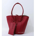 Custom casual simple women shoulder hand bag ladies vegan tan leather shopper tote big handbag